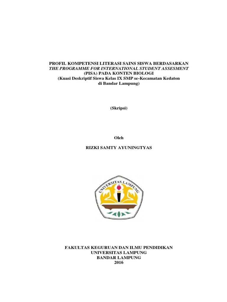 Judul Skripsi Pendidikan Biologi Terbaru 2014 Kumpulan Berbagai Skripsi